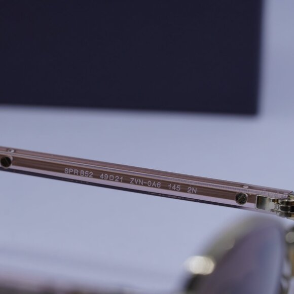 Prada PRB52S ZVN0A6 Round Sunglasses – Gold\\Brown